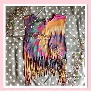 🍁PRICE FIRM🍁 H&M Tie-Dye Fringe Beaded Crop Top